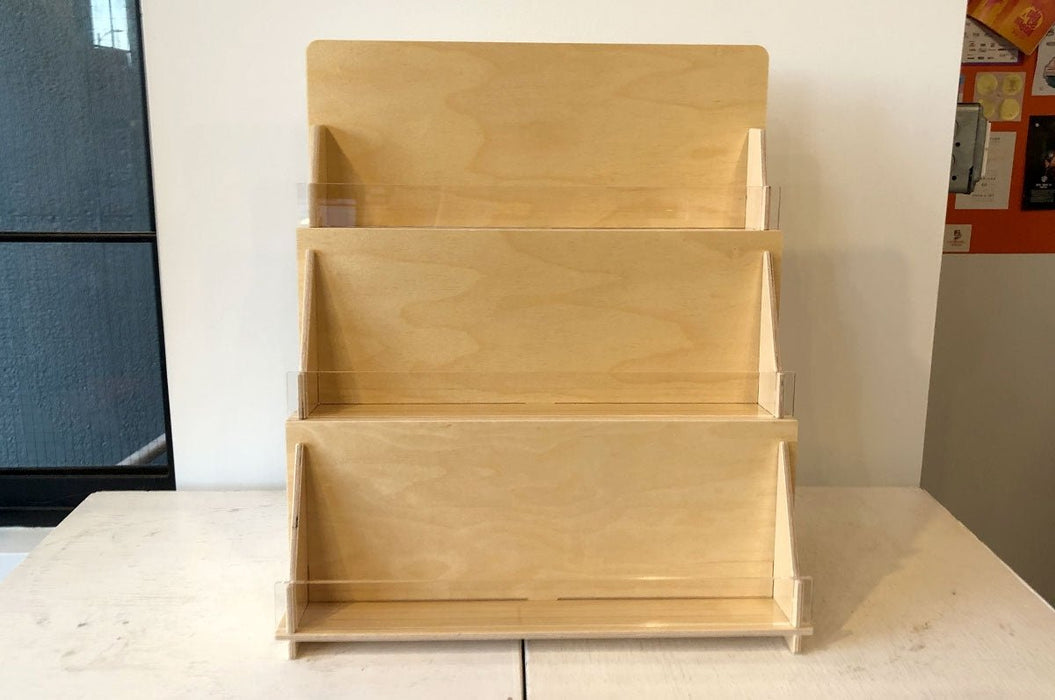 3 Tier A2 Card Display Rack Wood Countertop Card Holder Clubcard Printing USA 3 Tier A2 Card Display Rack Wood Countertop Card Holder Clubcard Printing USA