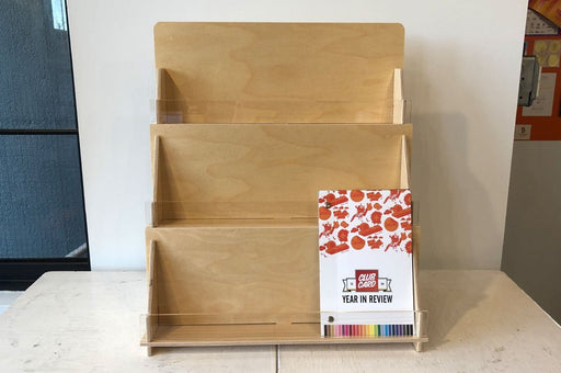 3 Tier A2 Card Display Rack Wood Countertop Card Holder Clubcard Printing USA 3 Tier A2 Card Display Rack Wood Countertop Card Holder Clubcard Printing USA