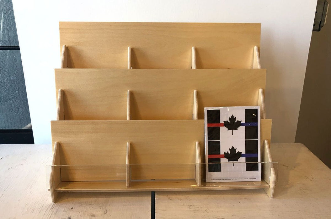 Countertop Card Display Rack 9 Pocket Greeting Card Display Rack Wood Countertop Stand — Clubcard ...