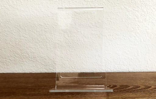 clear acrylic 4" wide book display stand | Clubcard Printing