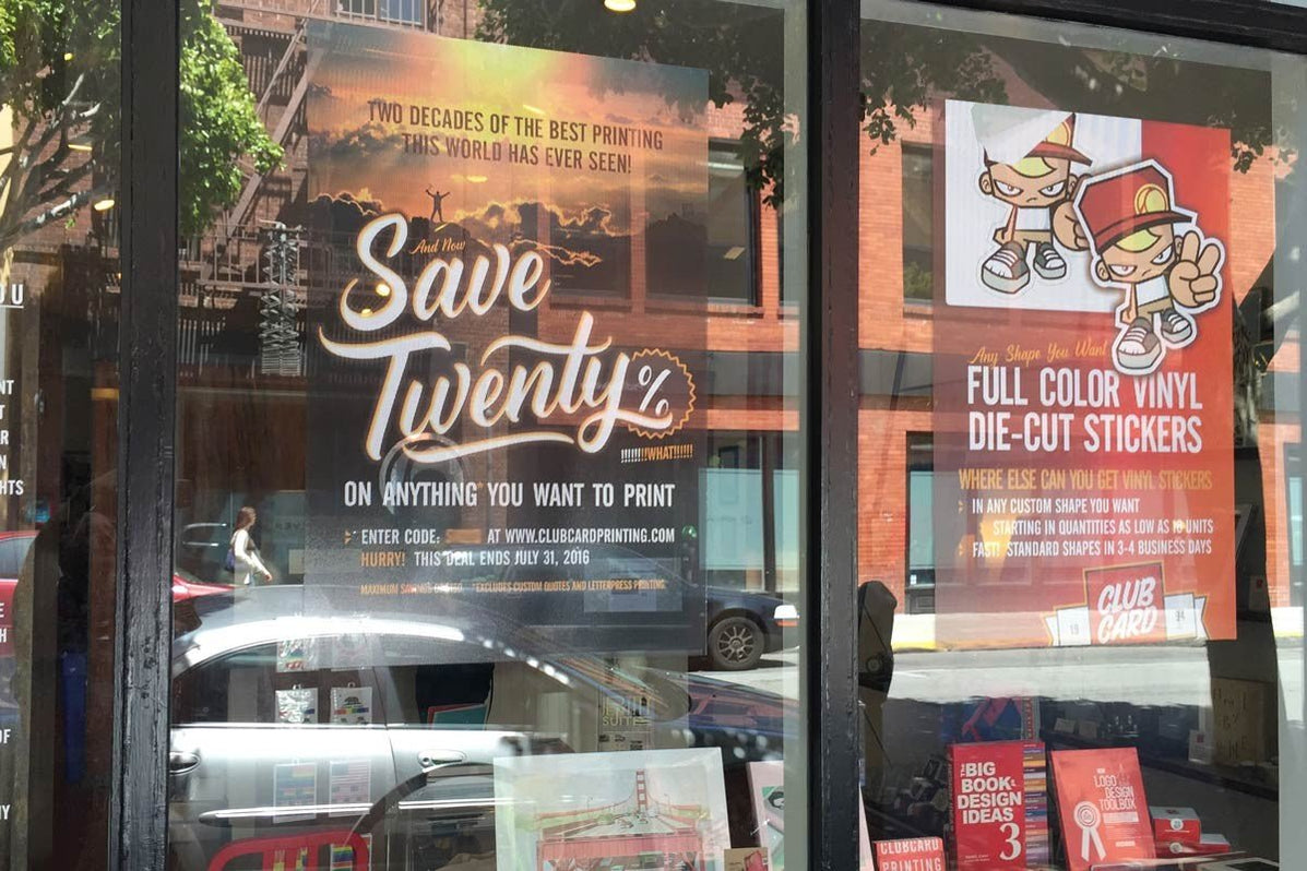 Window Poster Printing On Clear, White and Perforated Stocks ...