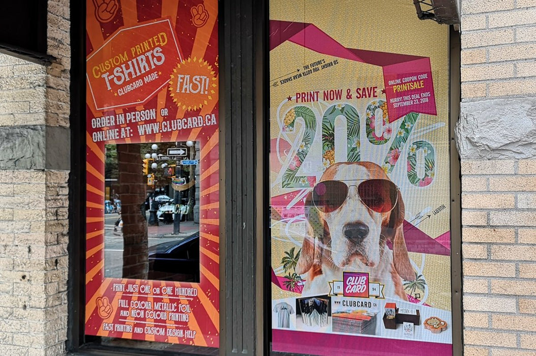 Adhesive Window Posters - Clubcard Printing USA