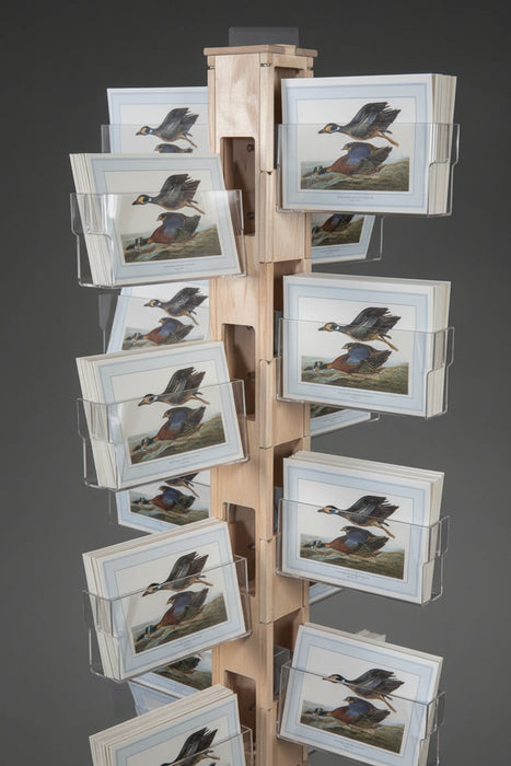 Rotating floor spinner card display rack made in the USA by Clubcard Printing in Palm Springs