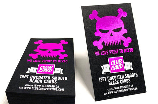 Black Uncoated Business Cards 18pt - Clubcard Printing USA