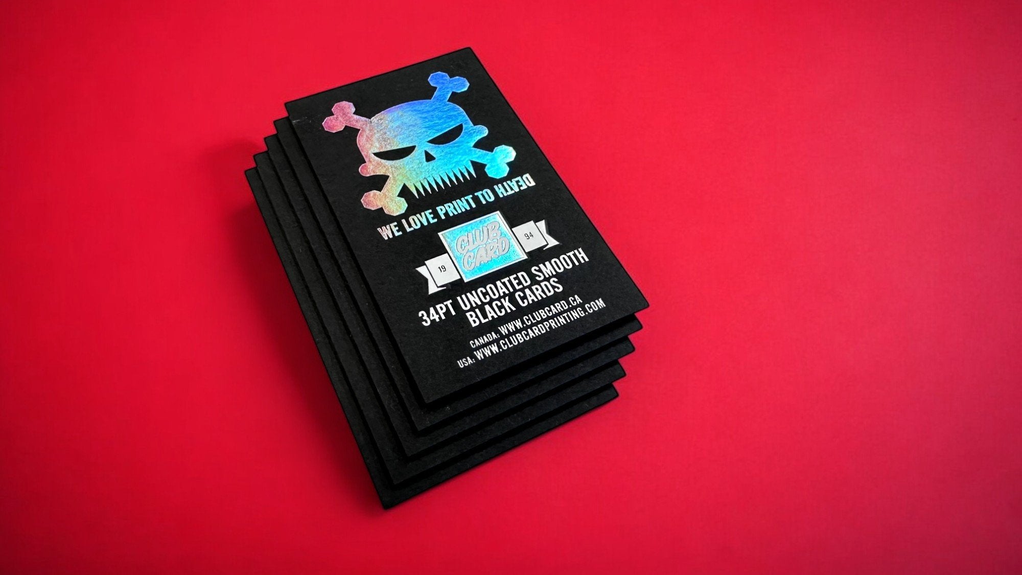 Black Uncoated Postcards 34pt - Clubcard Printing USA