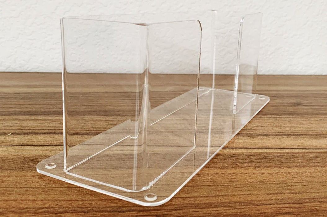 Clear Acrylic 4x9 Rack Card Stand | Clubcard Printing - Clubcard Printing USA