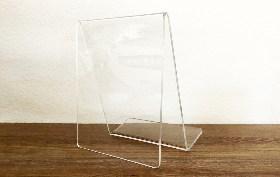 Clear Acrylic Easel Style Book Display Stand 6" Wide - Clubcard Printing USA