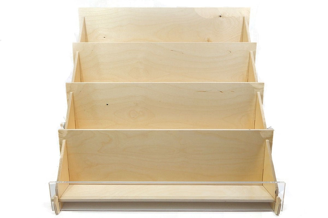 Four Shelf 17" Wide Card Display Rack For Countertops - Clubcard Printing USA