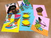 Collection of vibrant archival giclée fine art prints by Jag Nagra featuring colorful character illustrations and artwork on cotton paper