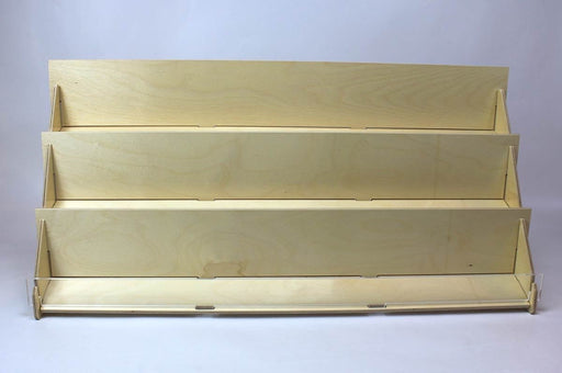 Modern Three Level 27" Wide Card Display Rack Made of Birchwood Clubcard Printing USA Modern Three Level 27" Wide Card Display Rack Made of Birchwood Clubcard Printing USA