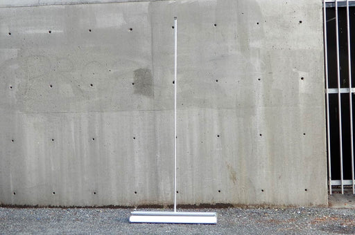 view of a premium wide-base retractable banner stand showing vertical support pole assembly. Clubcard Printing USA