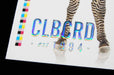 Clubcard sample card printed on 19pt suede stock featuring CLUBCARD logo and text in raised iridescent metallic foil