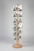 Rotating Floor Spinner Card Rack Made With Birchwood and Clear Acrylic Pockets - Clubcard Printing USA