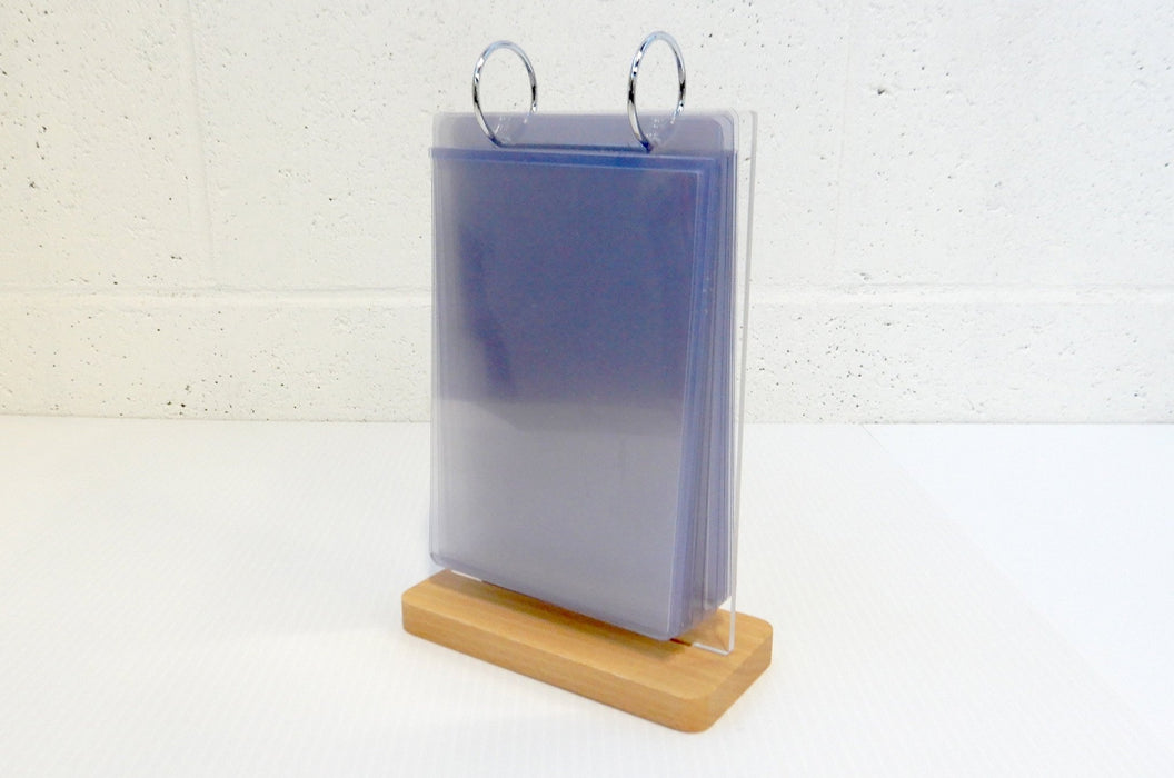 Small Multi Pocket Menu Display Stand With 4x5.9 Pockets | Wood + Acrylic - Clubcard Printing USA