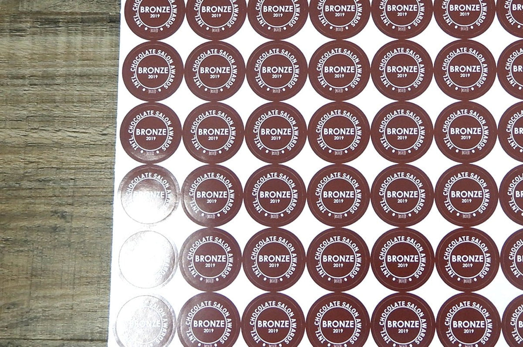 TasteTV International Chocolate Salon Award Stickers - Clubcard Printing USA