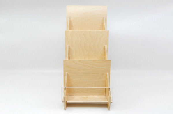 3-Tier Counter Top, Retail Card Display Stand Made Of 2024 Birch Plywood With 12