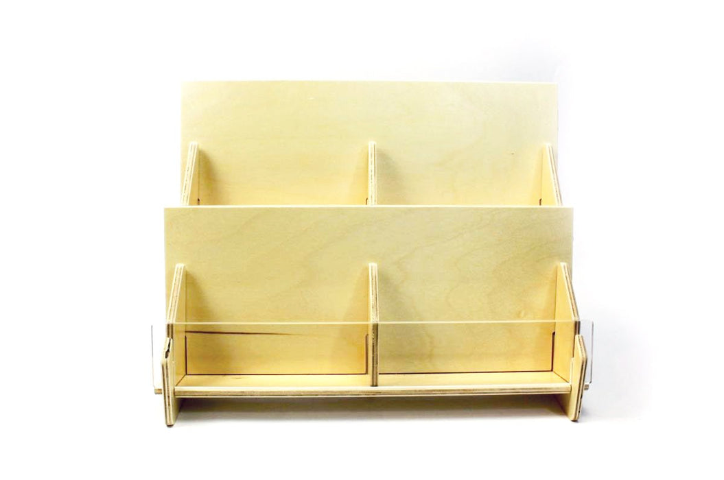 Countertop Card Display Rack 2 Tier Greeting Card Display Rack Wood Countertop Card Holder ...