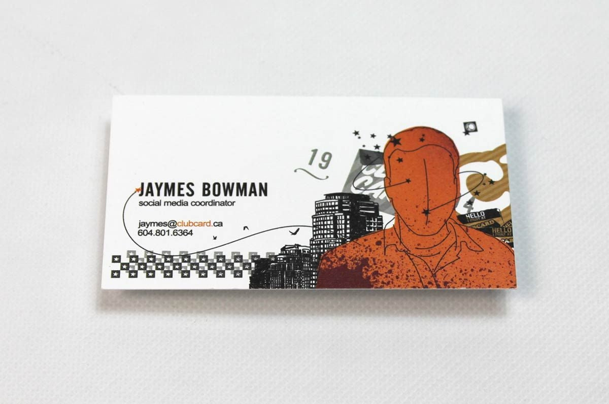 12pt Uncoated Business Cards for Jaymes Bowman | Social Media Coordinator at Clubcard Printing | Clubcard Printing USA