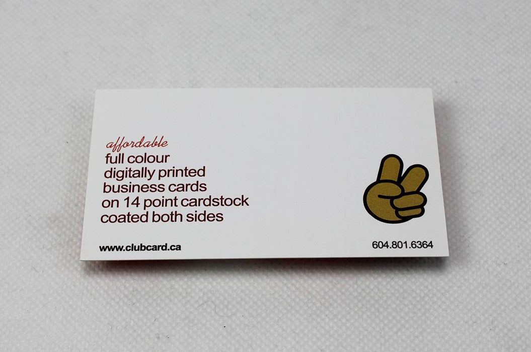 Coated Small Cards 14pt — Clubcard Printing USA