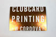 Foil effects rack cards are printed on 16pt card stock with CMYK inks overtop a special silver custom layer.