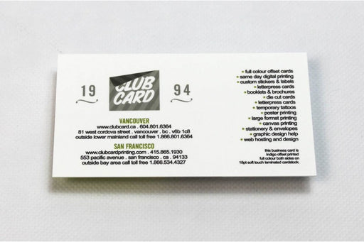 Small Cards Printed On 20pt Soft Touch Laminated Stock — Clubcard Printing  USA