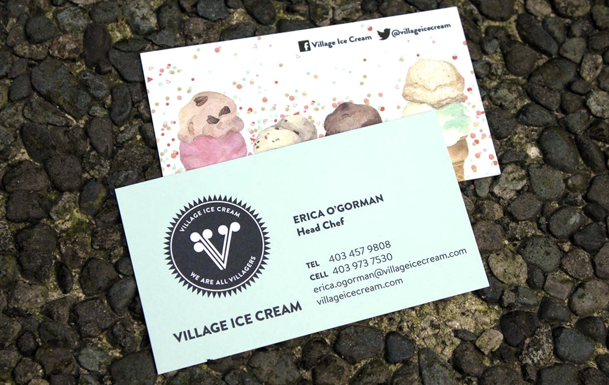 14pt Uncoated Business Cards for Village Ice Cream | Clubcard Printing USA