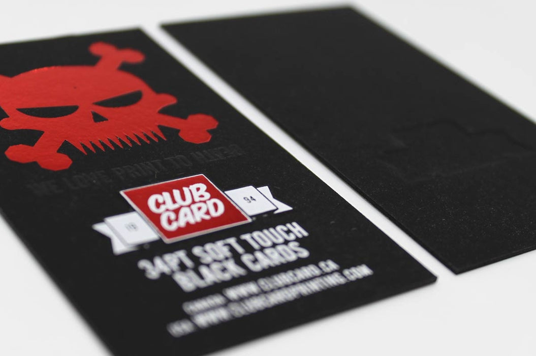 Pure Black 34 pt Soft Touch Laminated Foil Stamed Business Cards — Clubcard  Printing USA