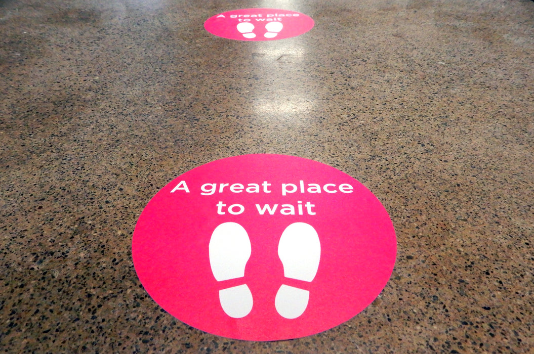 Custom Printed Social Distancing Stickers for Carpets