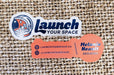 Custom shape die cut business card for Launch Your Space printed in full color on Silk Laminated 16pt Stock | card is cut following the shape of the logo | Clubcard Printing USA