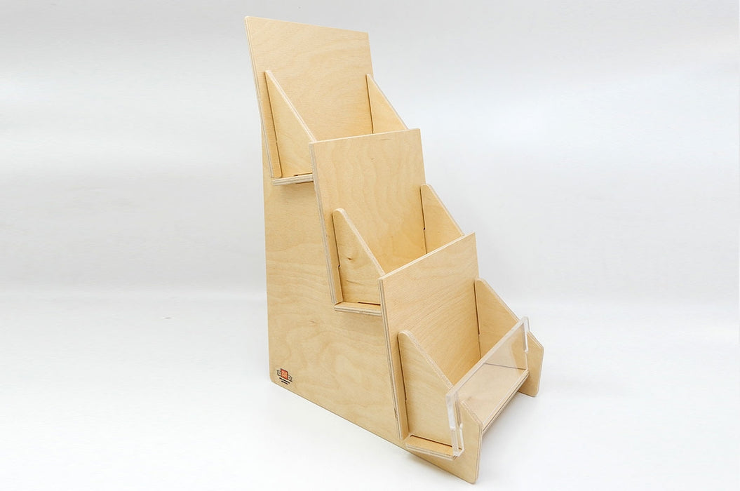 Wood Book Display, Wood Book Stand, Display Stand 3 Tier